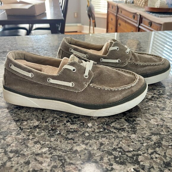 L.L. Bean Other - LL. Bean Men's Canvas Boat Loafer Deck Shoes Lace-Up in Oxford Grey Size 11.5